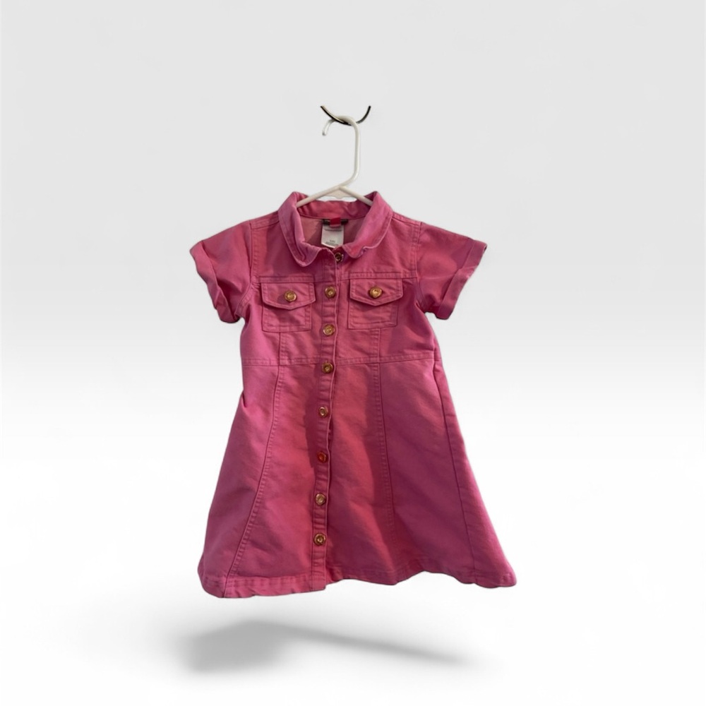 Vince Camuto Girls Vibrant Pink Denim Dress size 5